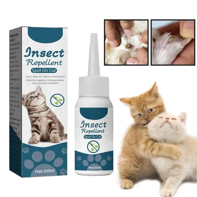 50ml Pet Flea PestControl Mites Cicks In Vitro PestRemoval Clean Drop Liquid InsecticideFlea Lice Insect Pet Dog Cat Cleaning