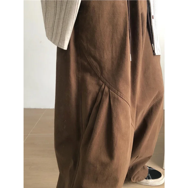 

TRSYPHXM new Korean casual pants men's spring and summer new style loose wide leg high street straight tube loose workwear pants