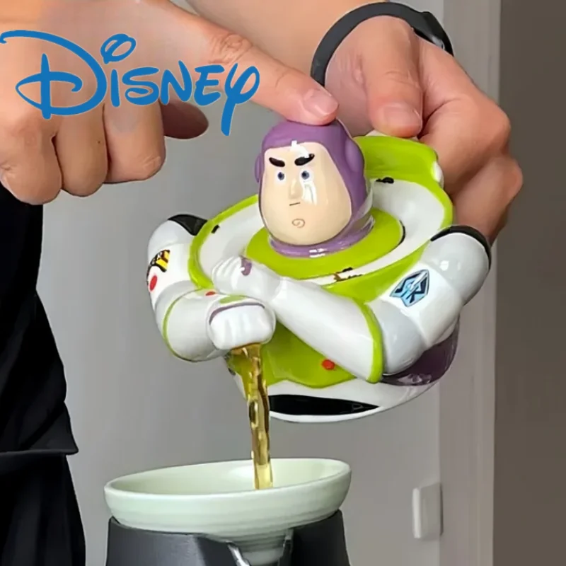 2024 Hot Sale Disney Toy Story Anime Buzz Lightyear Ceramic Teapot Cute Cartoon Color-changing Water Cups Pot Set Birthday Gifts