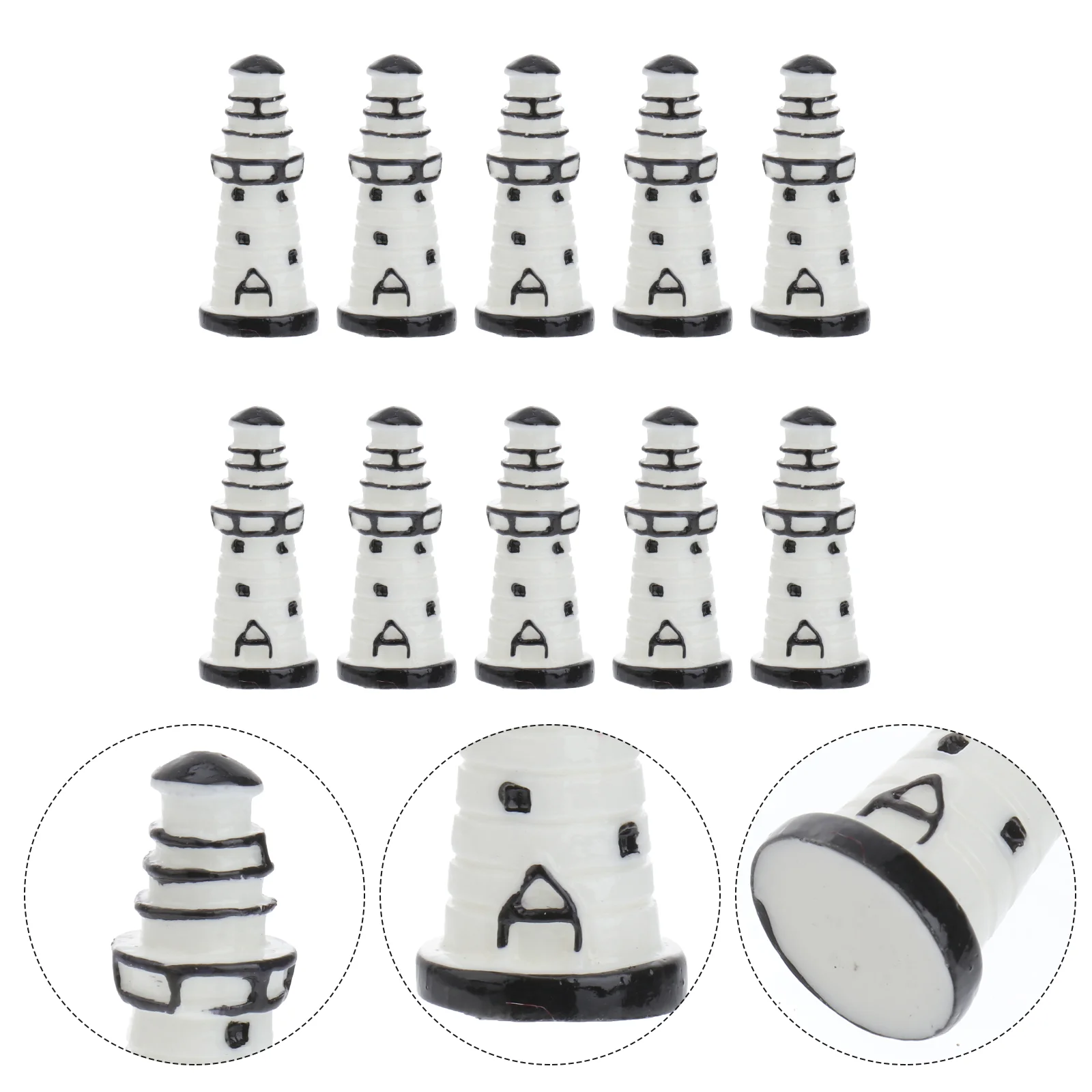 

10 Pcs Fairy Garden Accessories Micro Landscape Mini Miniature Lighthouse Office