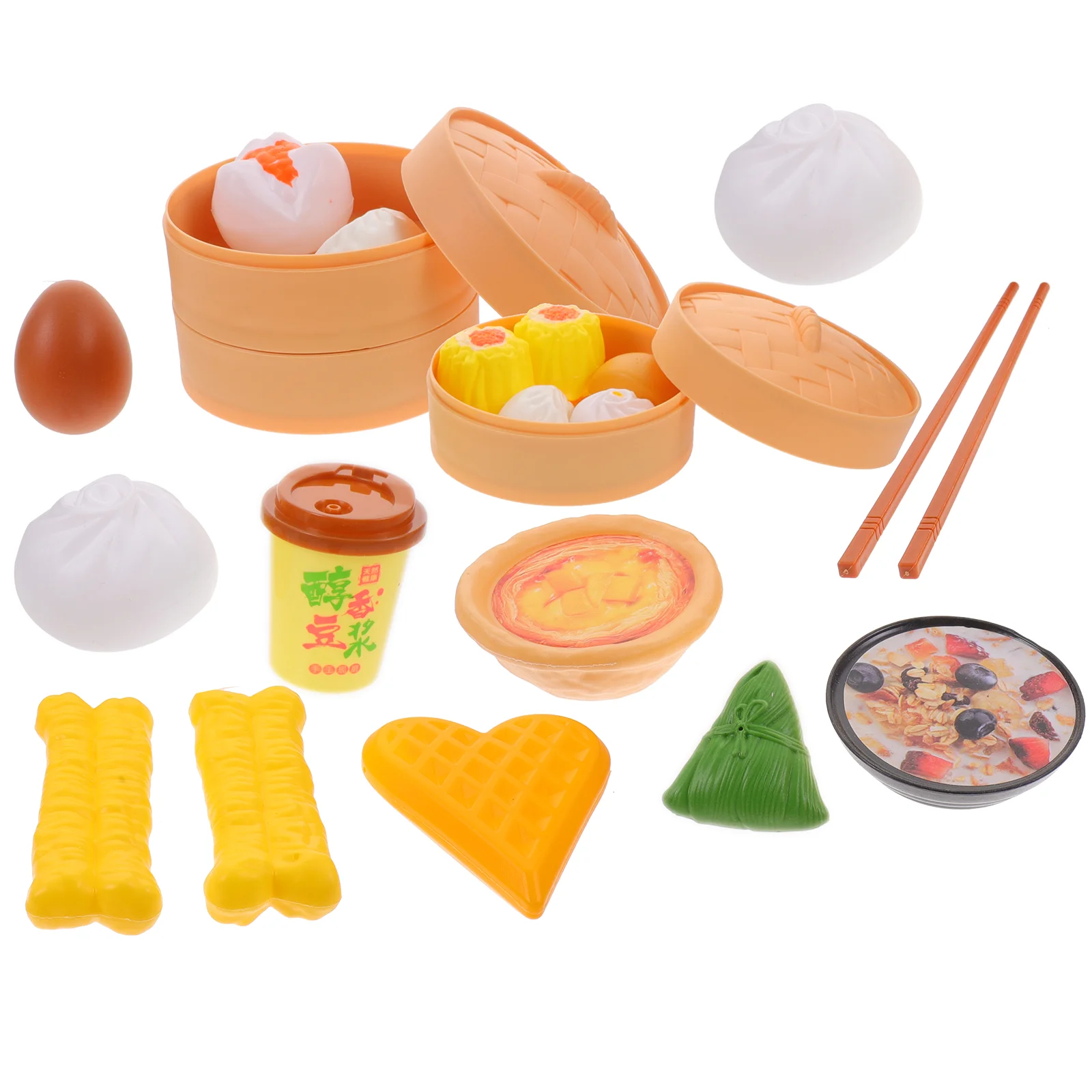 58 Stück Küchen spielzeug tun Rollenspiel interaktives Set Kinder Plastik chinesisches Frühstück Kochen Essen Kleinkind