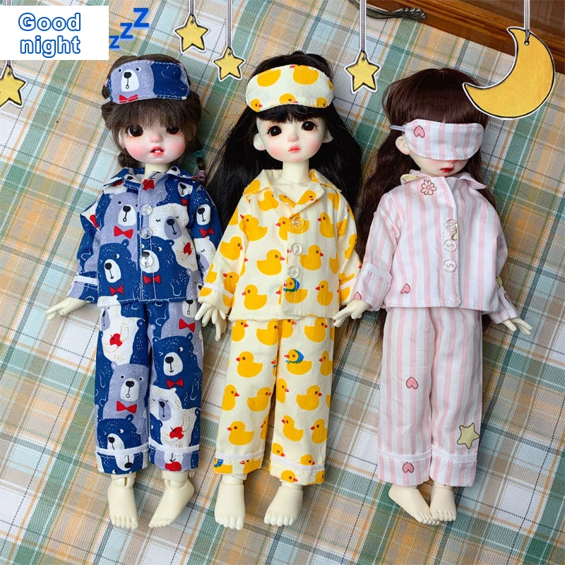 

H02-009 children handmade toy BJD/SD doll clothes 1/6 30cm Cute animal pajamas casual set