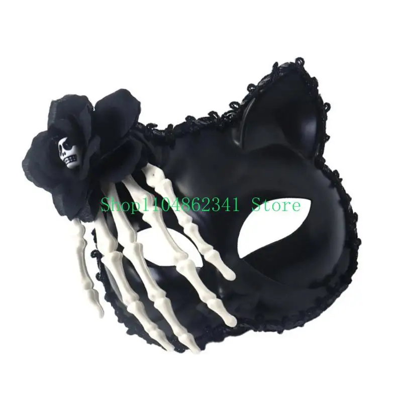 5asd Half Face Mask for Women Man Foxes Mask Masquerade Mask Rose Skeletons Mask Evening Proms Mask Halloween Party Mask
