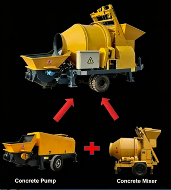 Powerful Integrated Concrete Mix Pump Mobile Construction Machinery For House Road Building Work