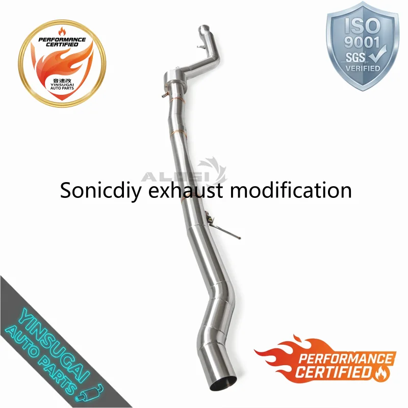 Mirror polished Exhaust Mid Pipe/Resonator Delete Pipe for BMW 520i 530i G30 2.0T B48 2018-2024 Performance Exhaust Pipe