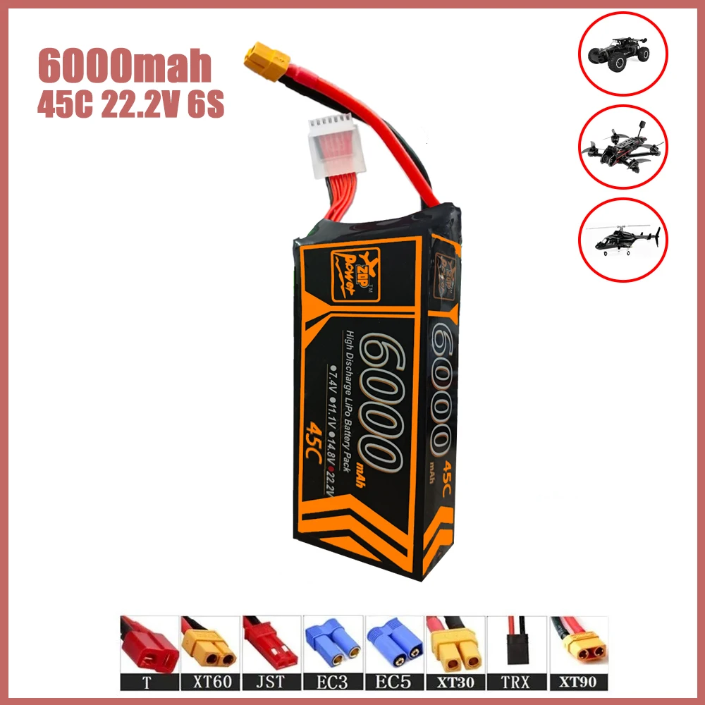 

6S 45C 22,2 V 6000mah Lipo батарея T XT60 Hardcase перезаряжаемые батареи для FPV дрона автомобиля танка RC багги гонки хобби часть