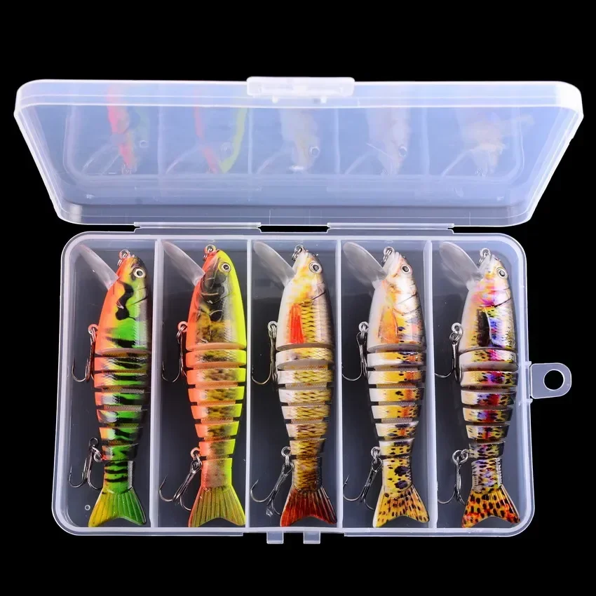 1pcs/Winter fishing gear Bionic Multi-section Swim hard bait  Artificial Wobbler Trolling pike carp crank lure