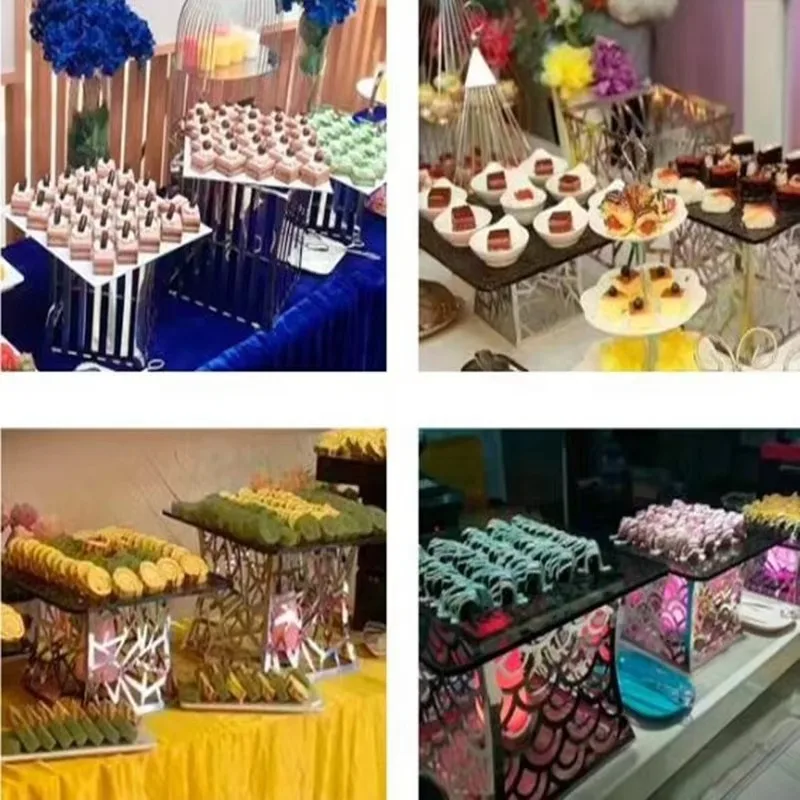 Catering Equipment Supplies Dessert Tables Golden Stainless Steel Decorative Pastry and Cake Tools Display Catering