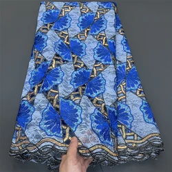 African Nigerian Tulle Lace Fabric for Sewing, Wedding Party Gown Dress, Embroidered Net Cloth, High Quality, 5Yard, 2024