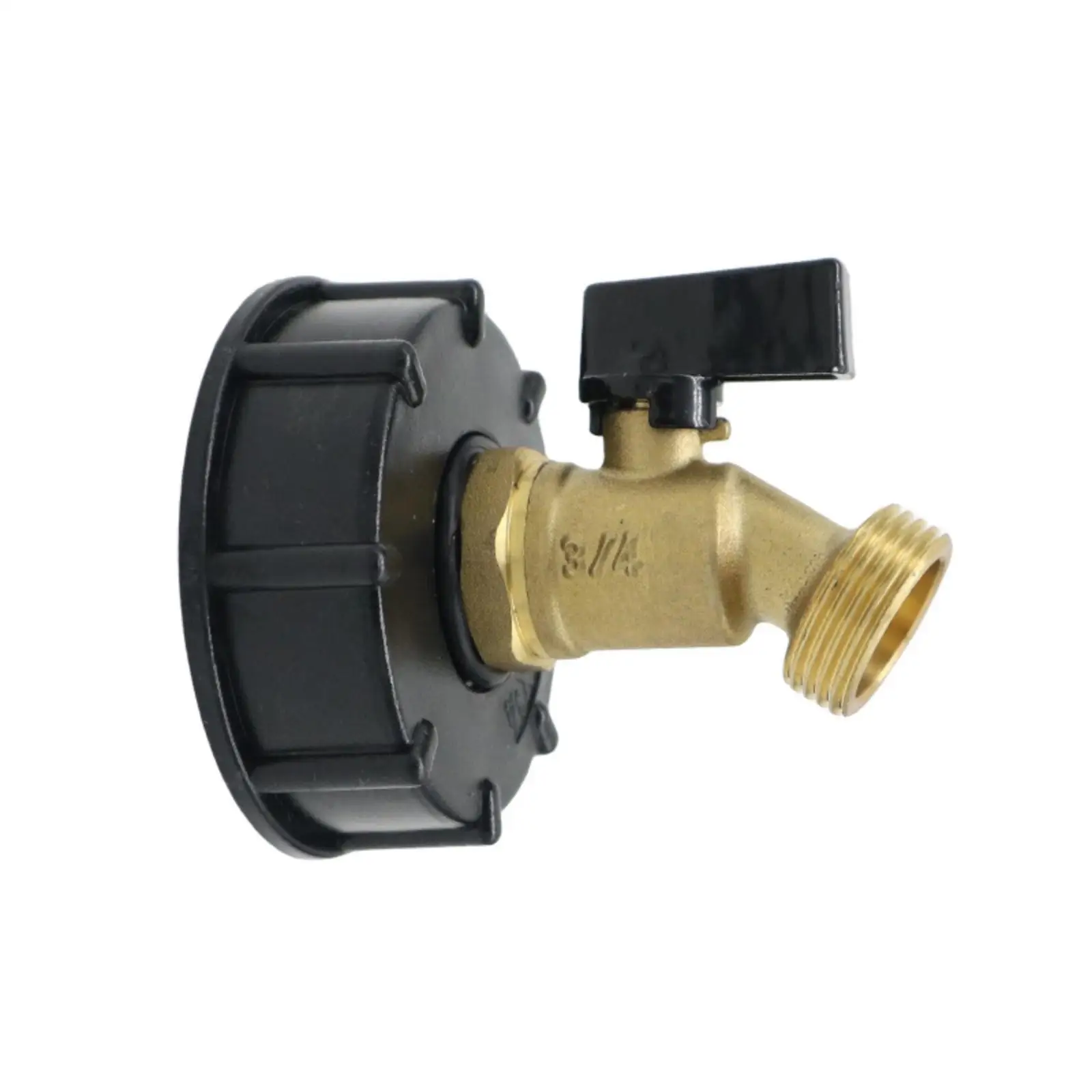 IBC Adapter with Faucet Threaded IBC Tote Angled Garden Hose