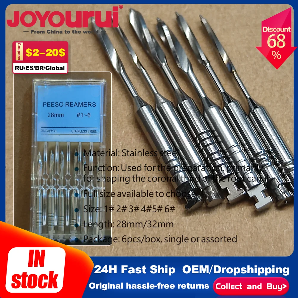6 قطعة/الحزمة الأسنان اللبية U/F الحفر بوابات Glidden Pesso مخرطة قناة الجذر 32/28 مللي متر محرك استخدام الفولاذ المقاوم للصدأ إندو ملف الأسنان #1