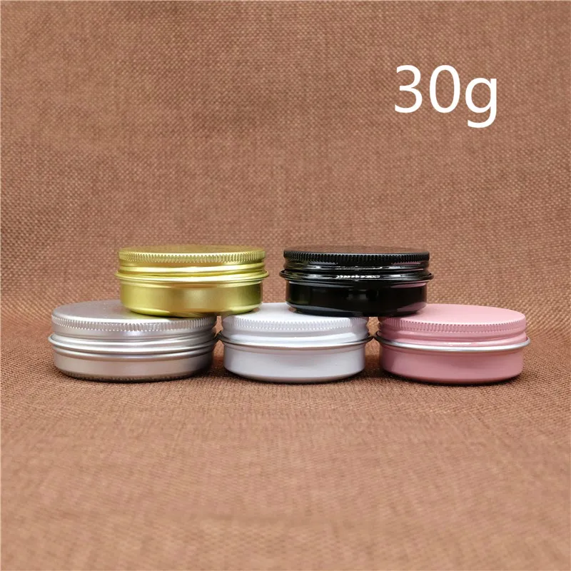 

30g Empty Aluminum Jar 30ml Cosmetic Cream Refillable Container Empty Travel Bottle Silver Pink White Gold Black Tin