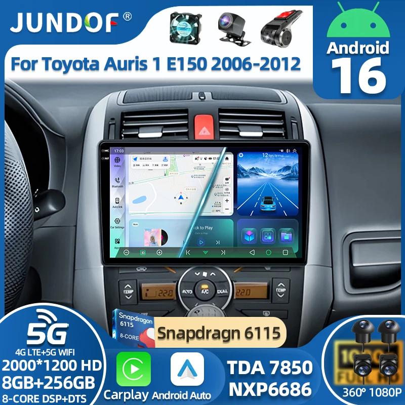 

Android 16 Car Stereo Radio for Toyota Auris E150 2006 2007 2008 2009 2010 2011 2012 Multimedia Player Carplay DVD 2 Din