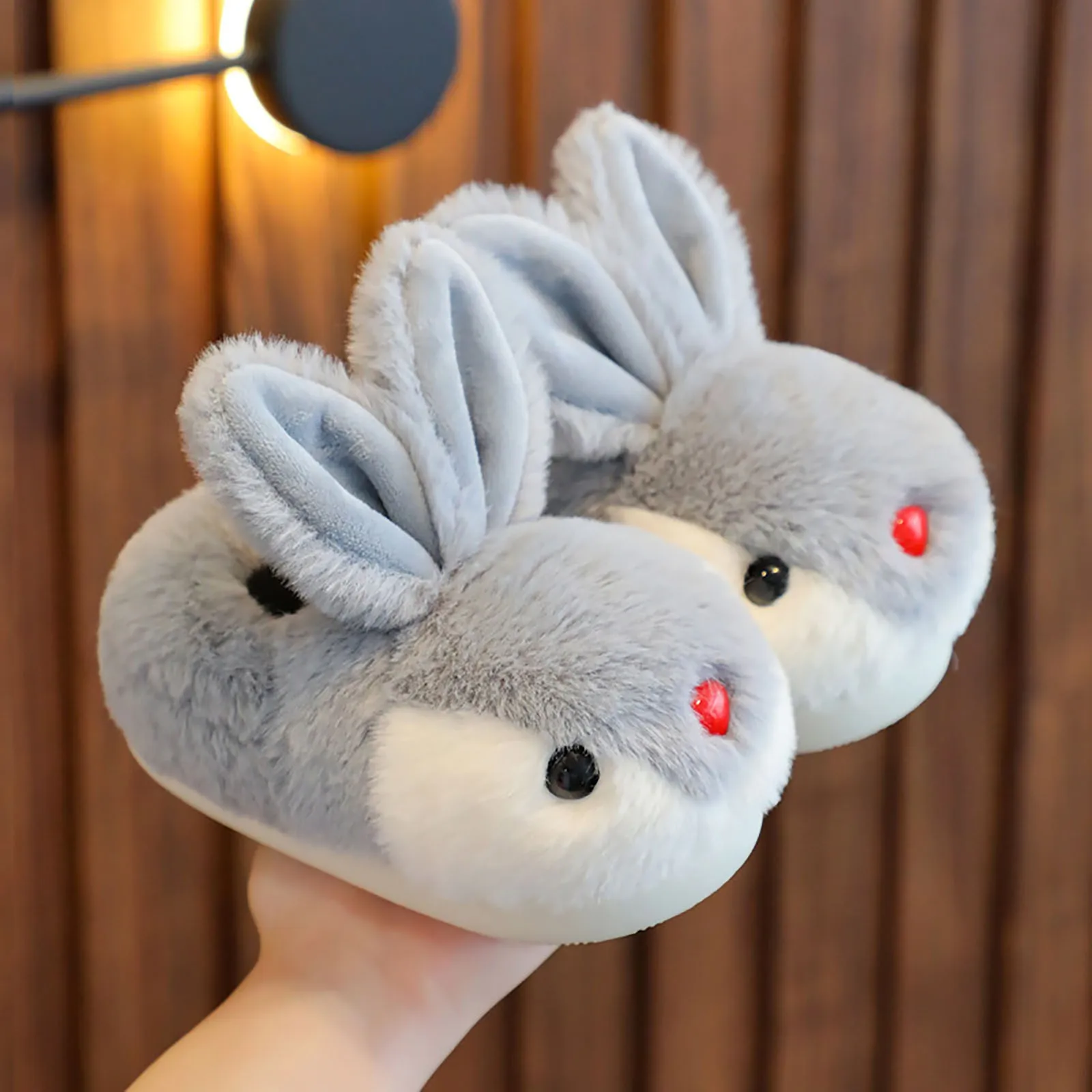 Winter Children's Cotton Slippers Warm Winter Comfortable Cartoon Cute Rabbit Boys And Girls Soft Sole Home Kids Plush Slippers