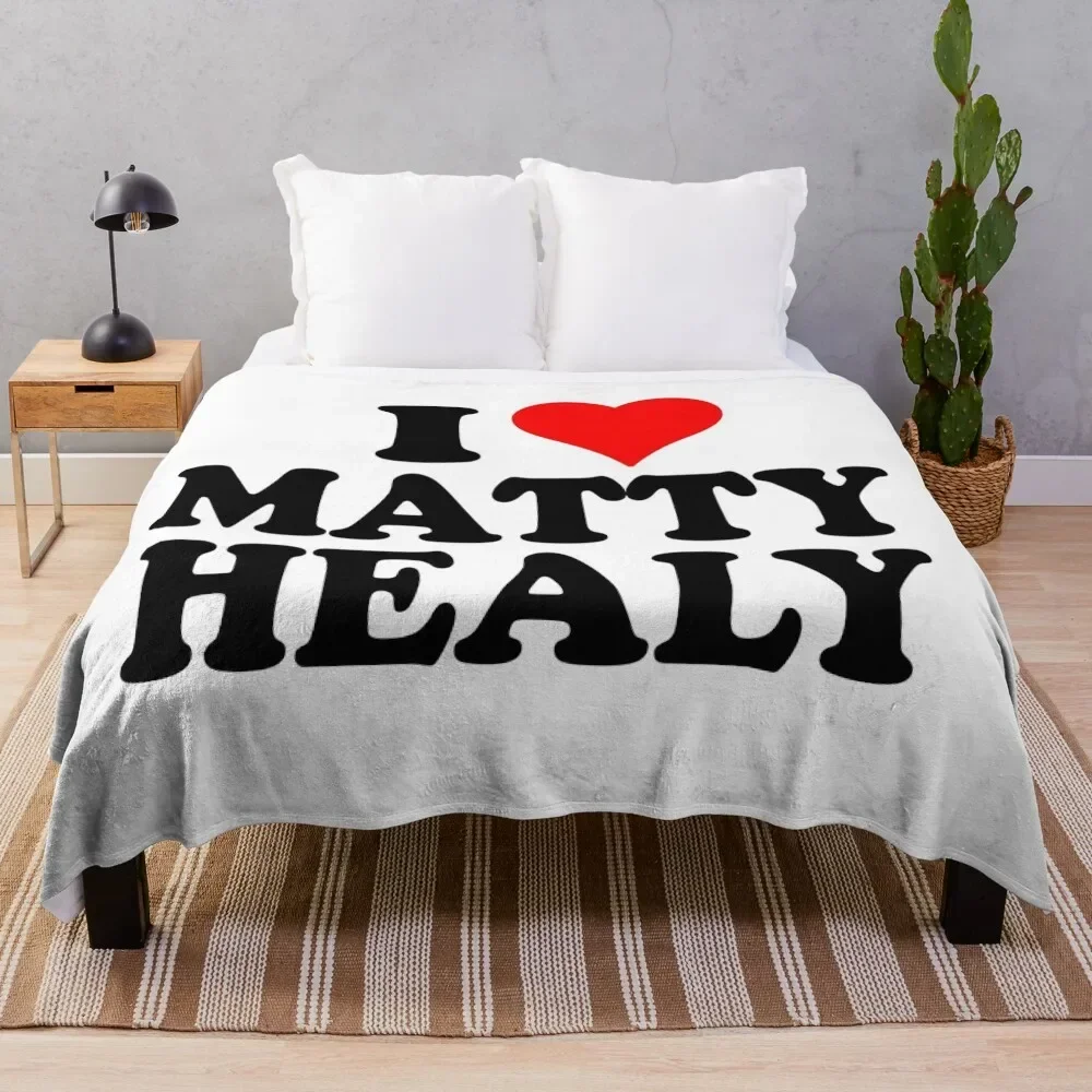 

i heart matty healy Throw Blanket Summer Beddings Furry Soft Plaid Blankets