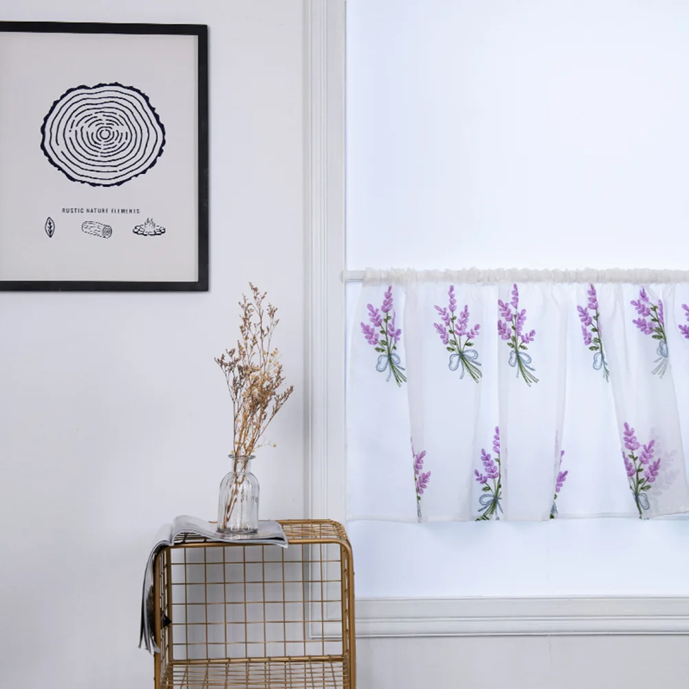 

Decorative Embroidery Half Curtain 100x50cm Elegant Window Short Blackout Romantic Fresh Home Decor New Feeling