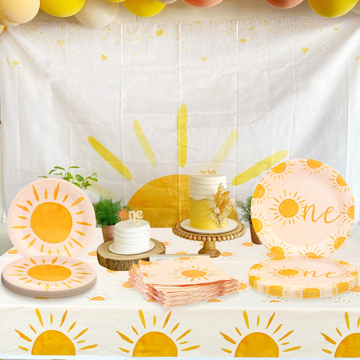 

Bohemian Sun Disposable Tableware Paper Plate Napkin Boho Theme Party Decorations 1st Birthday Party Supplies Kids Baby Shower