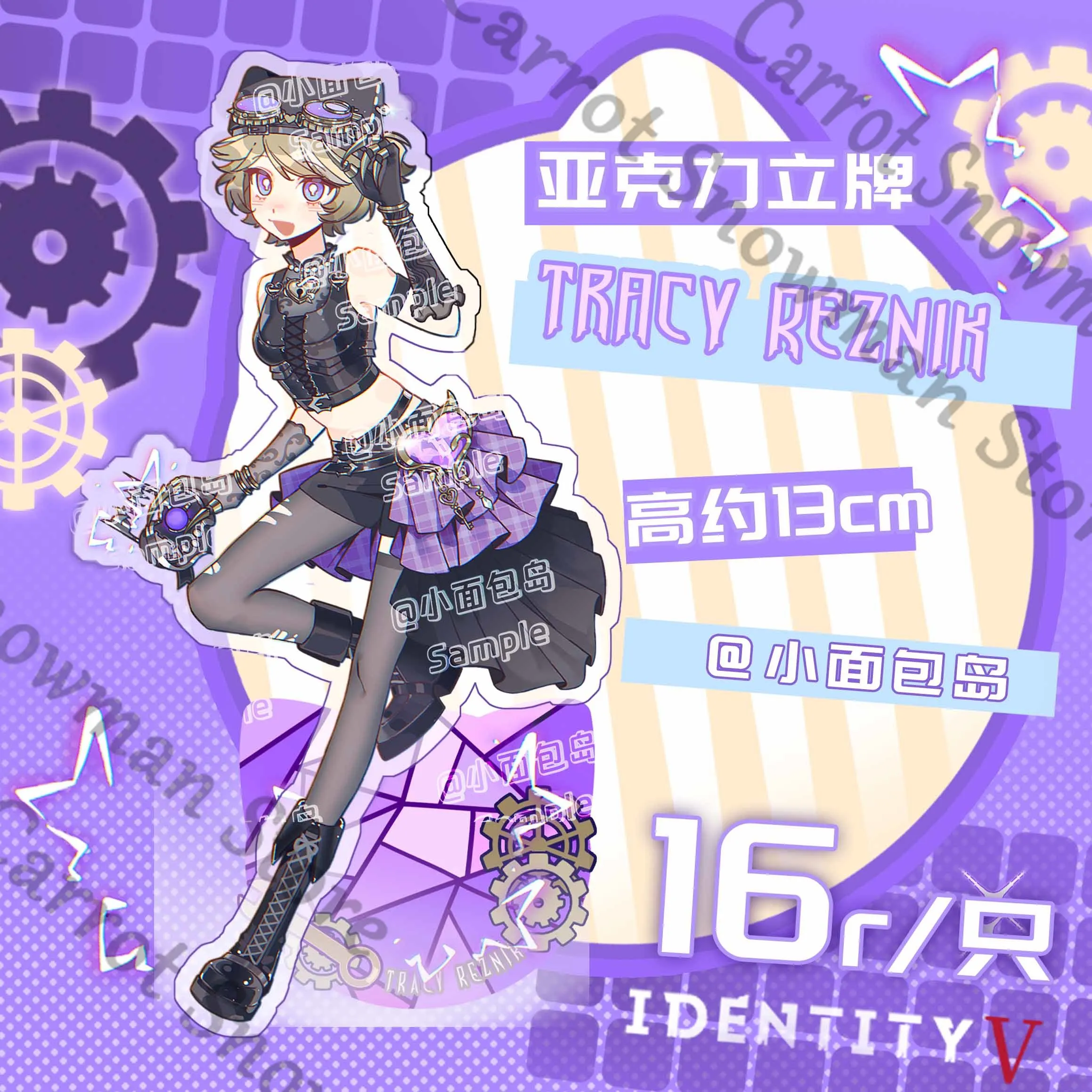 Anime Identity Ⅴ Tracy Reznik Mechanic 스탠딩 사인 표시 보드 배지 엠블럼 카드 Cospaly 만화 선물 장식