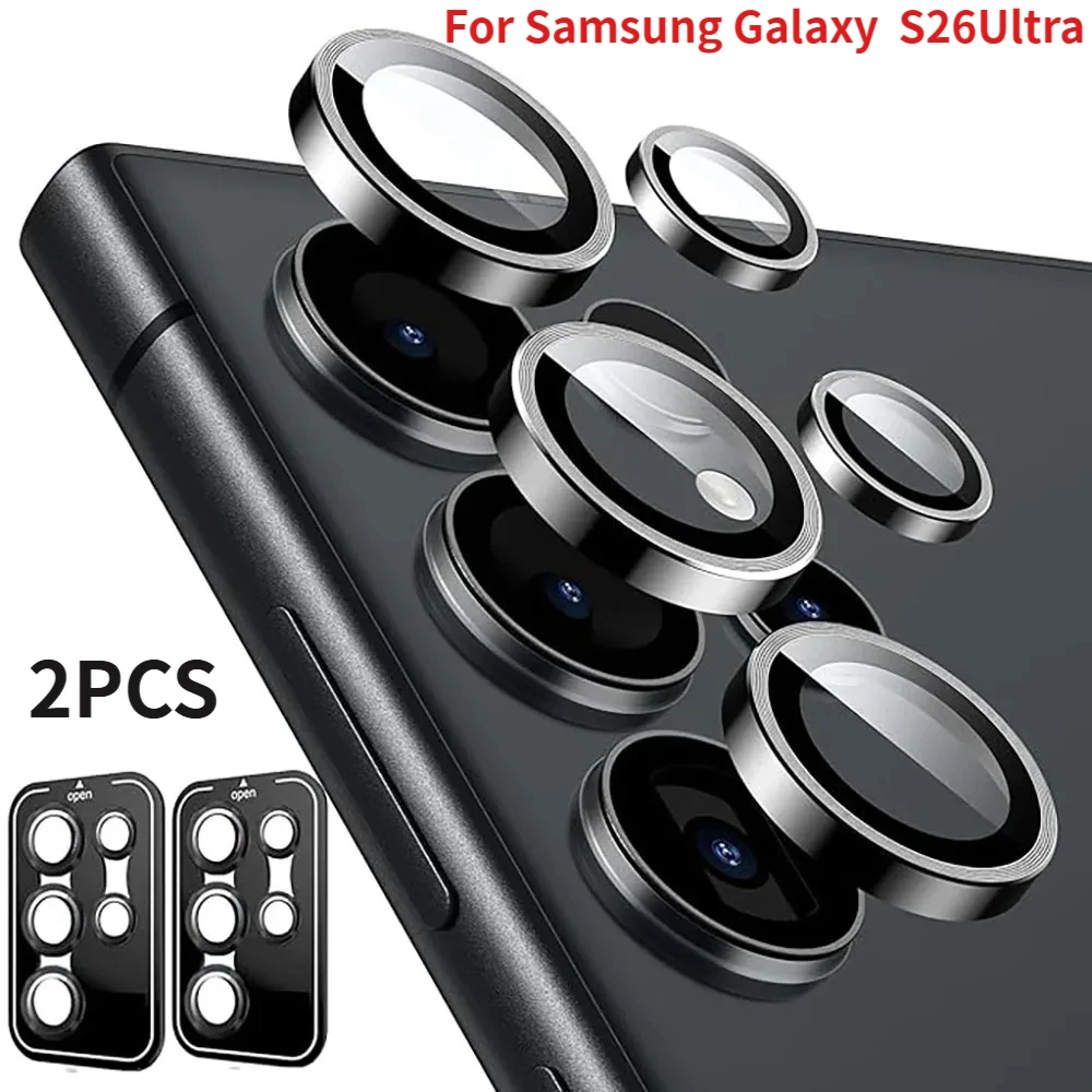 

2PCS Metal Lens Ring Glass For Samsung Galaxy S26 S26Ultra S26Plus Camera Protector Cover For Samsung S26 Ultra Accessories