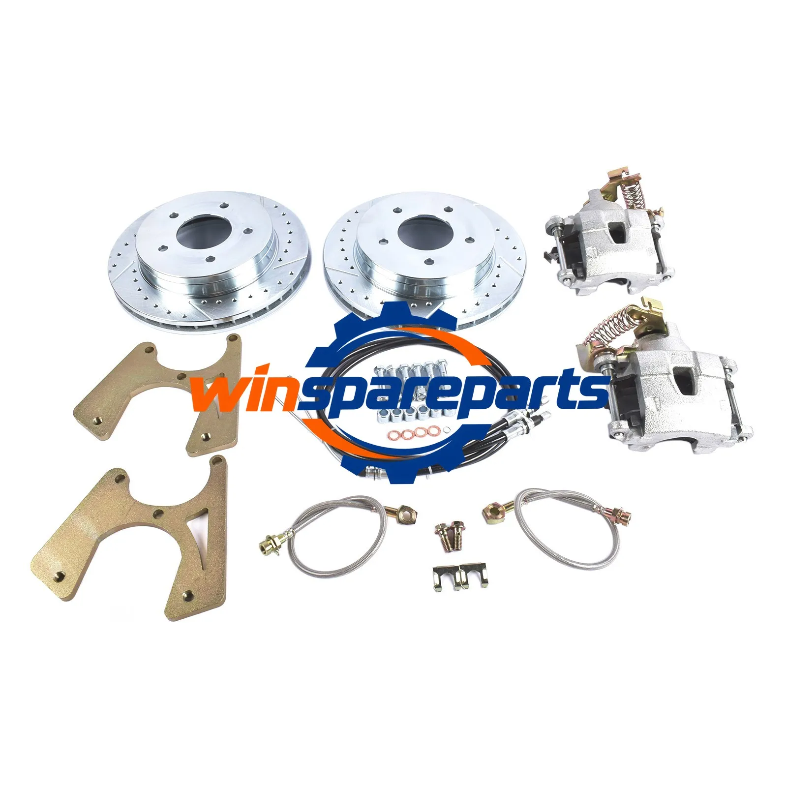 Rear Disc Brake Kit W/ 5 Lug Rotors Brake Cables For Chevy K10 Blazer GMC Jimmy
