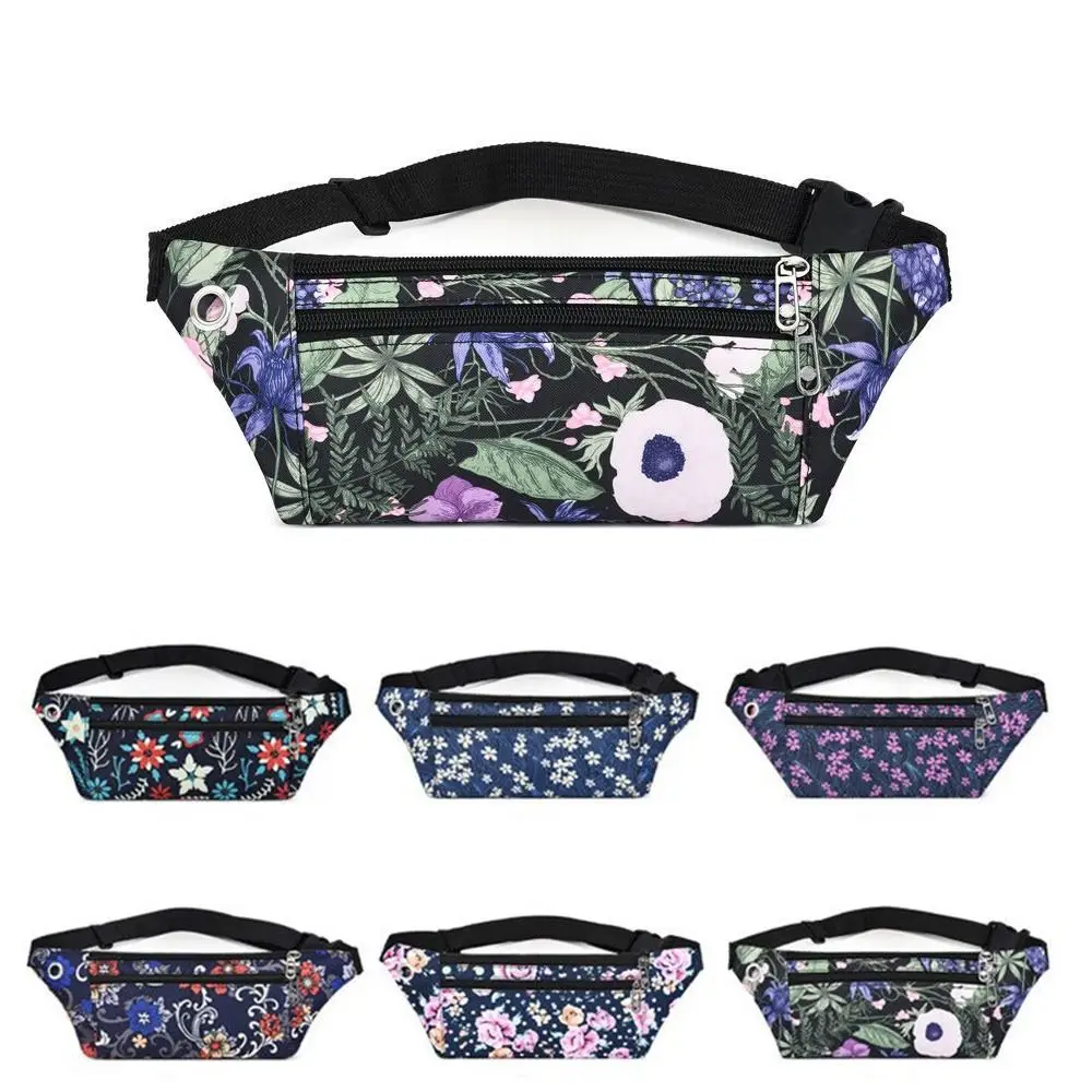 

Fashion Printed Waist Bag Multi-functional Sports Waist Bag Large-capacity Waterproof Chest Bag Outdoor Travel Run Mobile Phone