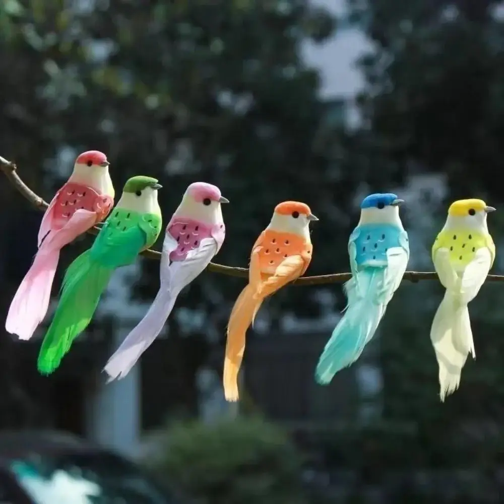 12 Pcs/box Simulation Artificial Bird Colorful Bubble Birds Home Outdoor Decor Ornament Decoration Yard Garden Accessories