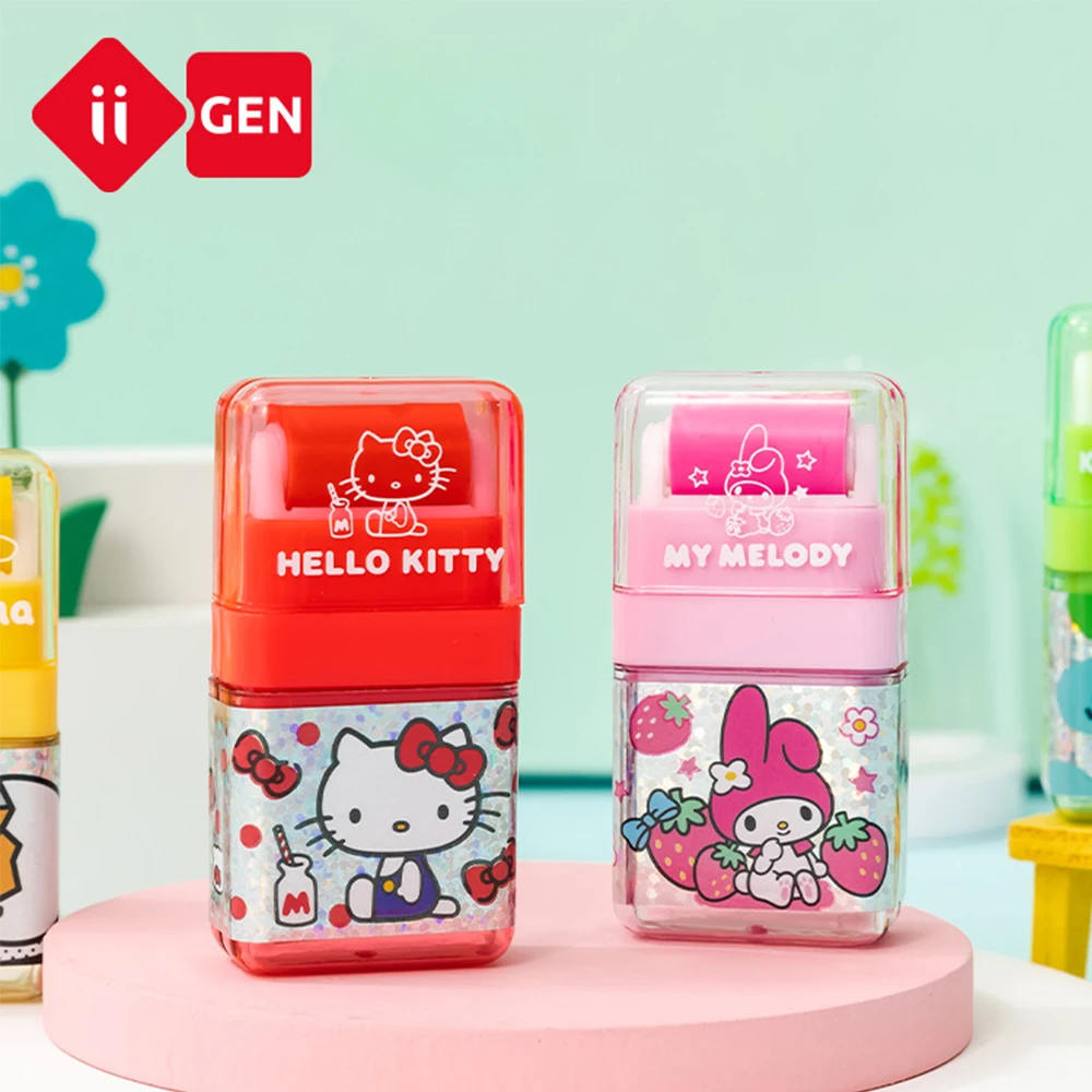 

Sanrio Roller Eraser 2Pcs/Set Hello Kitty Kuromi Cute Writing Correction School Student Office Elementary Stationery Rubbers