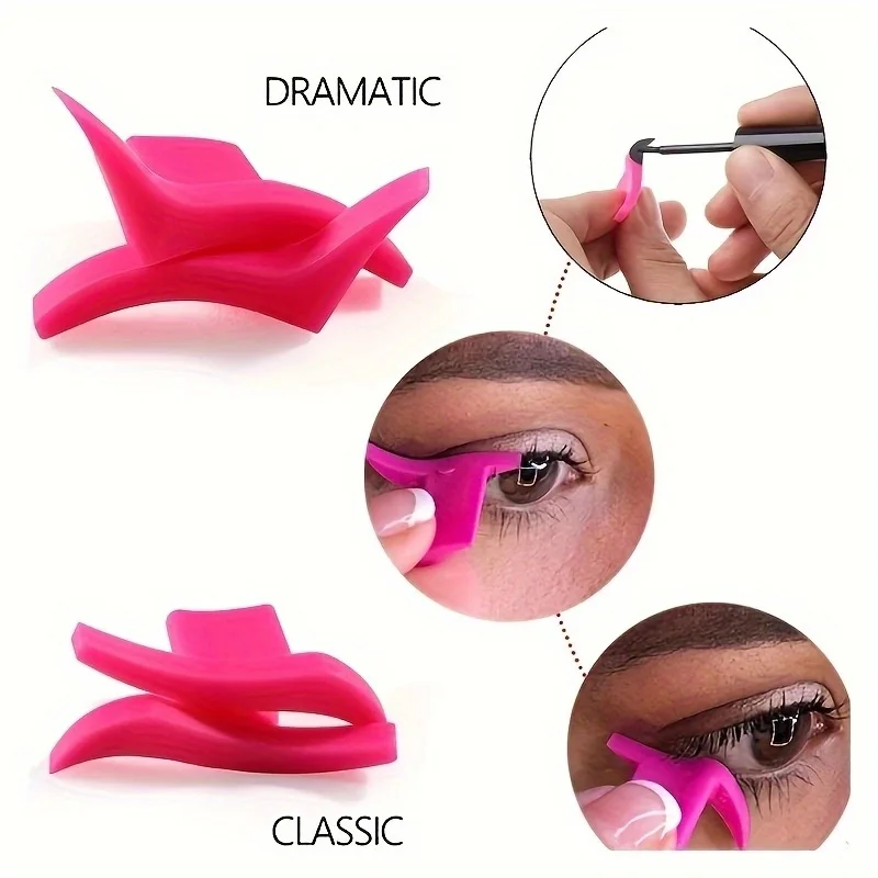 2Pcs Reusable Eyeliner Template Model Stamp Makeup Aid Tools Sexy Silicone Eyeliner Stamps Practical Eyeliner Template Model Kit