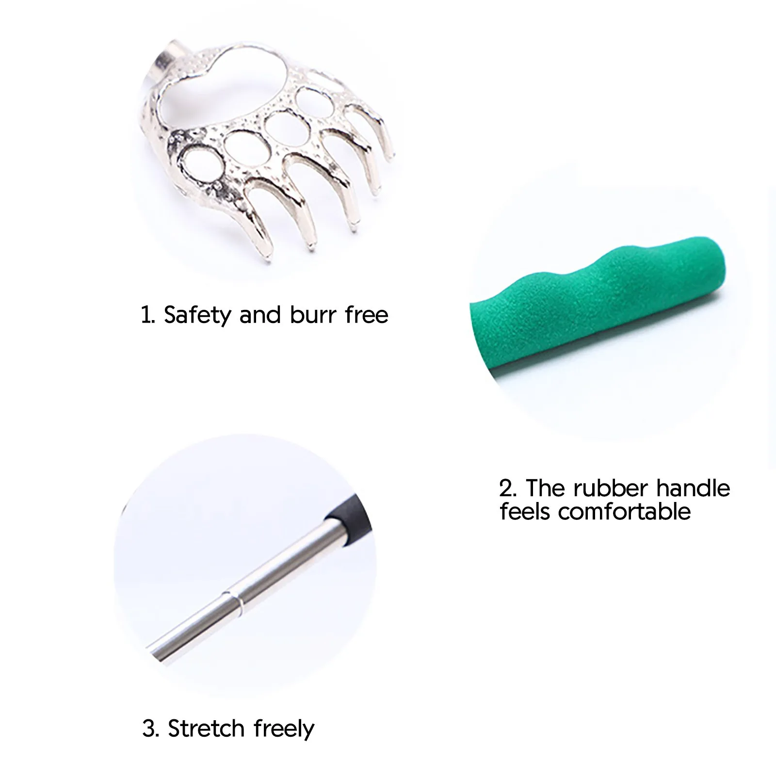 Stainless Steel Telescopic Back Scratcher Bear Claw Design Extendable And Durable Tool for Effortless And Satisfying Scratching