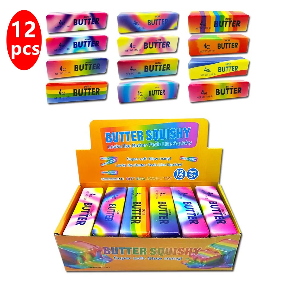 Butter Stick Squishy Stress Ball Fidget Toy Crunchy Squeeze Toy Round Blocks Filled ASMR Anti Stress Release Hand Relax Gift Toy