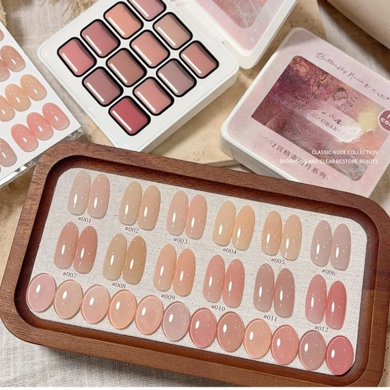 Ice Transparent Nude Gel Nail Polish 2025 Popular Spring Summer Pink Semi Permanent UV/LED Gel Varnishes For Nail Salon Manicure