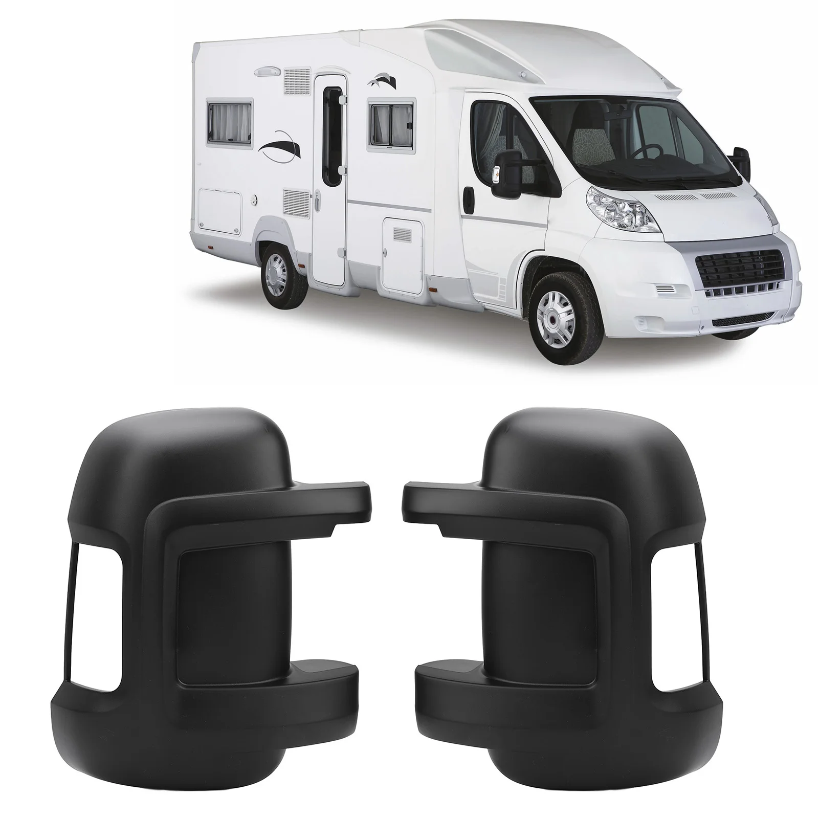 Car Rearview Mirror Cover Cap Protective High Strength Side Mirror Cover Trim for Ducato 250 2006 and After Black Car Accessorie
