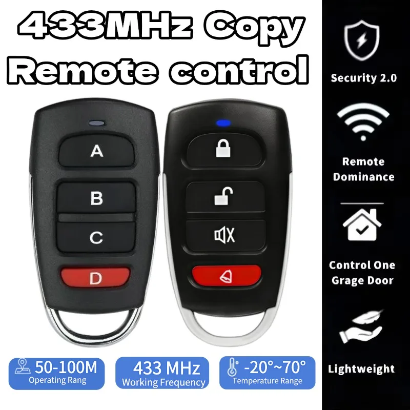 Wireless RF 433mhz Remote Control Copy Code Garage Door Gate Duplicator 433 Mhz Key Remote Opener