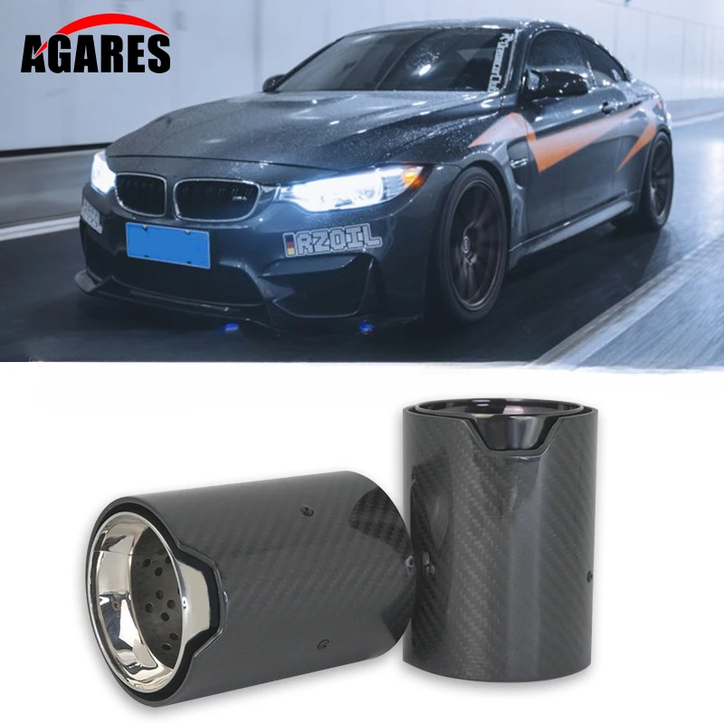 1Piece Glossy/Matte Upgrade Real Carbon Fiber Universal Car Exhaust Tip Tail Pipe Muffler For BMW M 1 2 3 4 5 6 7 8 Series