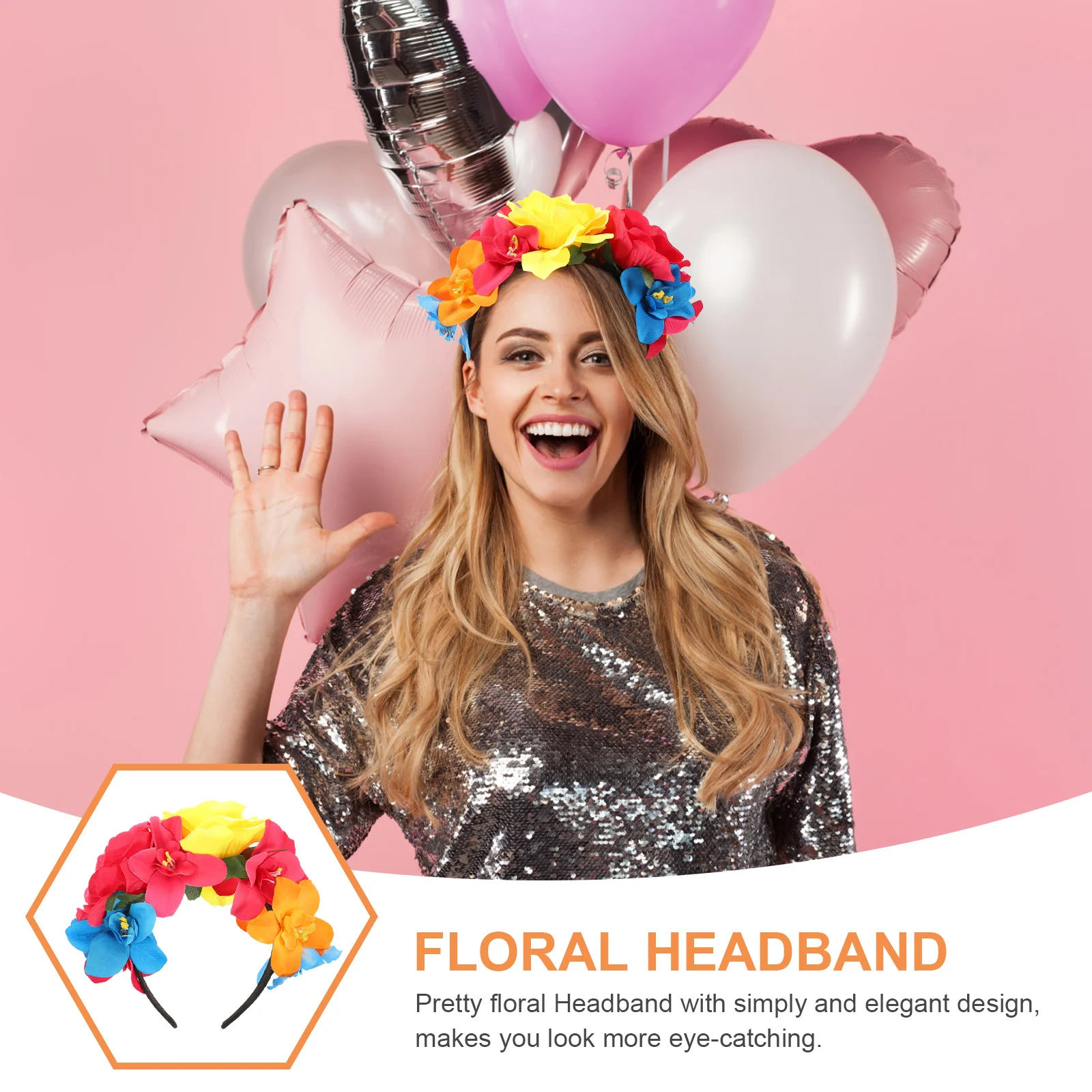 

Rose Flower Headband Halloween Party Hair Accessories For Women Of The Dead Cosplay Carnival Headdress Hair