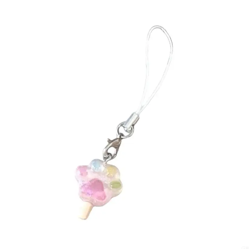 Practical Resin Ice Cream Phone Strap Cuteness Keychain Bag Charm Star Jellyfish Design Perfect Friendship Present