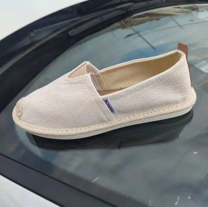 

Fashion Beige Canvas Shoes Men's Flat Casual Shoes Men Walking Shoes Light Breathable Driving Shoes For Men