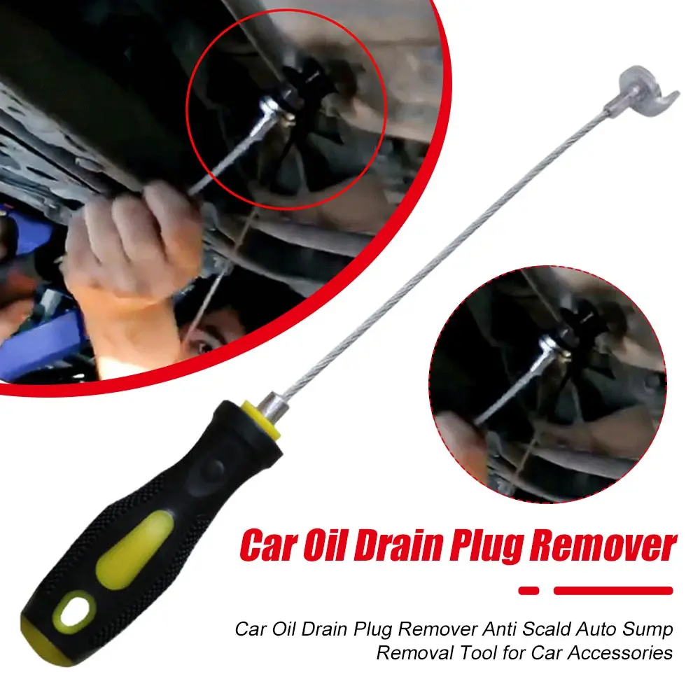 Oil Drain Plug Removal Tool Magnetic Oil Plug Remover Wrench Anti Scald Auto Car Oil Drain Wrench Automobile Repair Maintenance