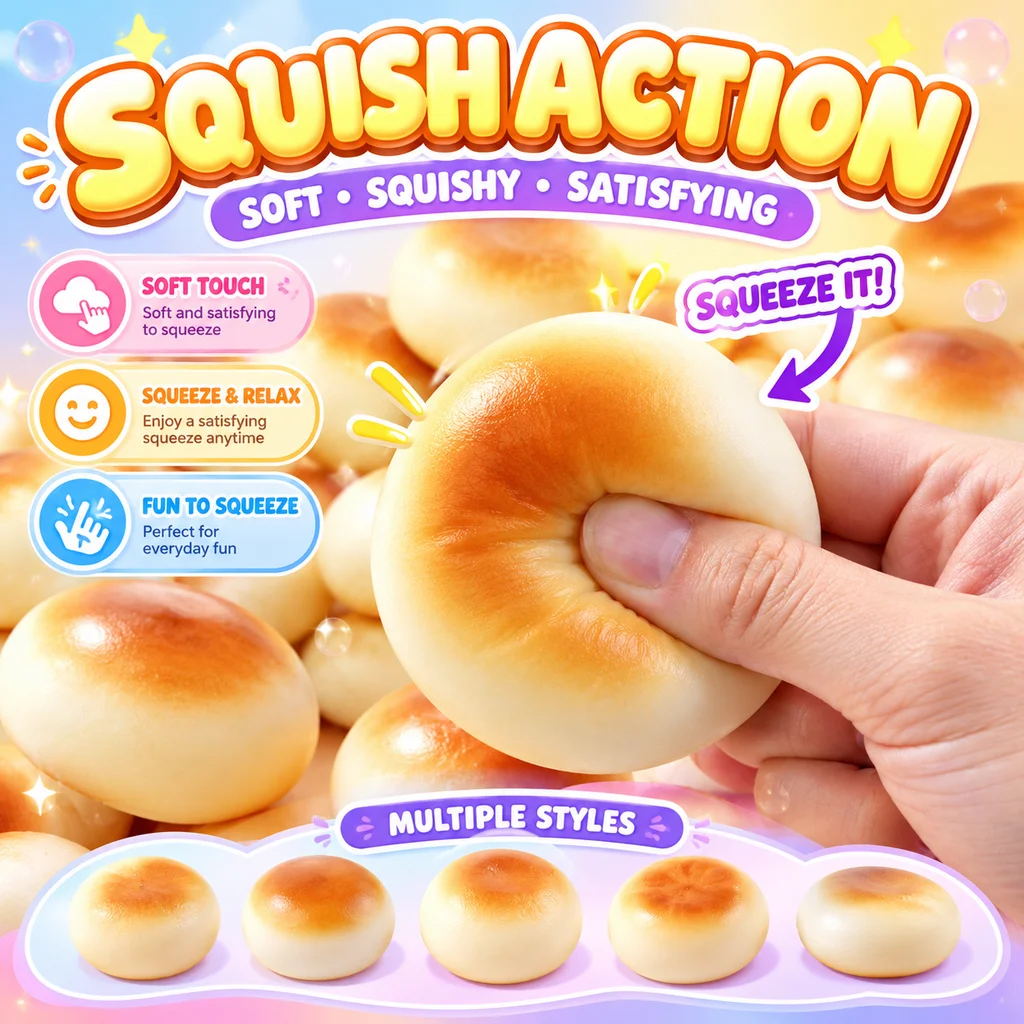 Cross Border Ultra Thin Ultra Soft Bread Empty Ball Squishy Toy Slow Rising Handmade Shell Stress Relief Factory Wholesale