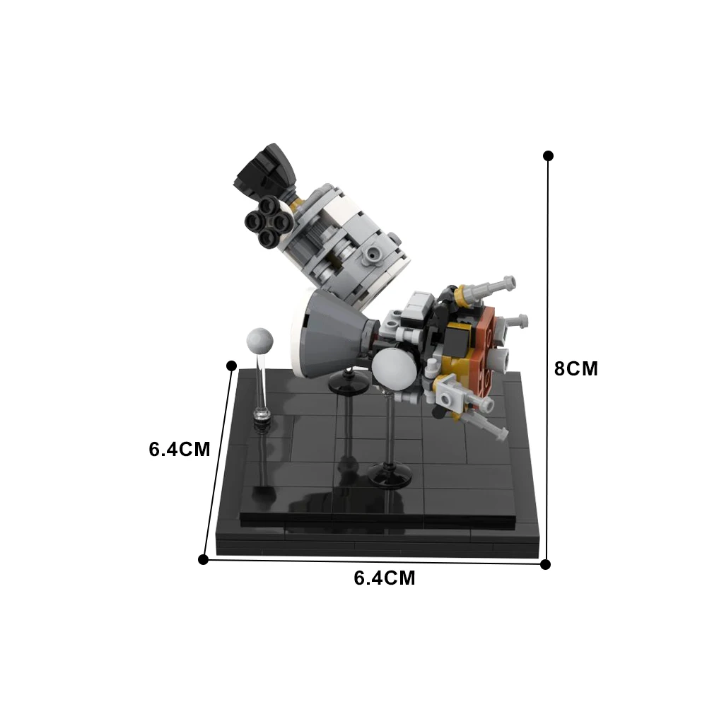 MOC Apollo 13 Diorama – CSM 'Odyssey' & LM 'Aquarius' 1:110 Apollo Spacecraft Building Blocks Set Kids Puzzle Toys Birthday Gift