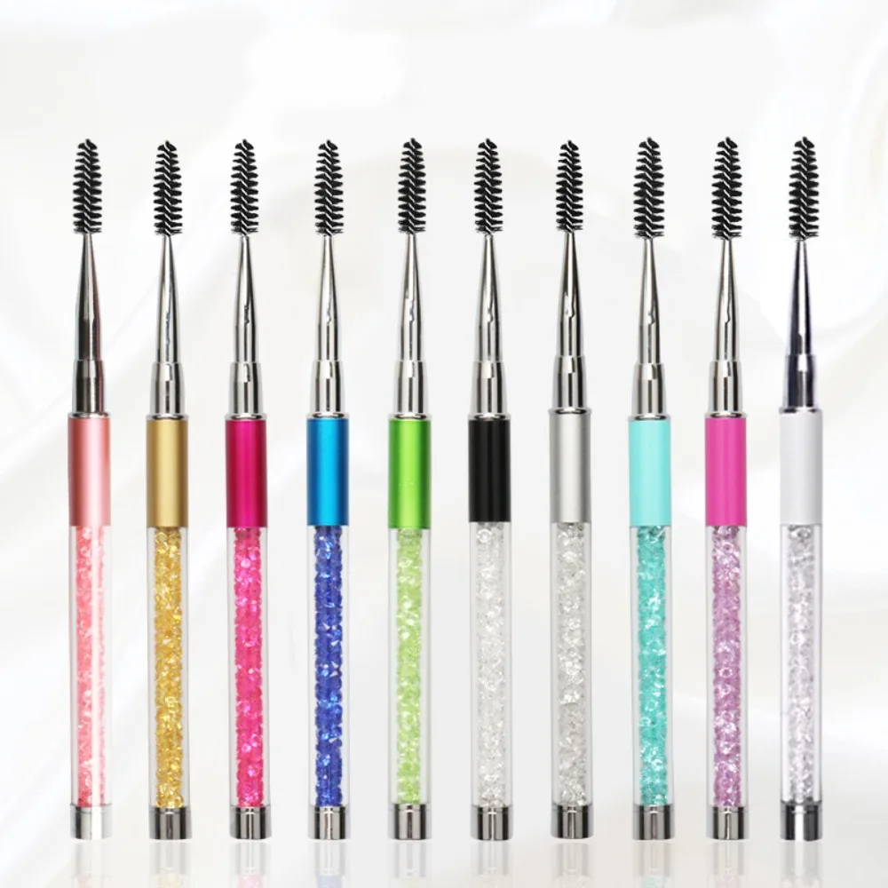 Rhinestone Lash Brush Reusable Eyelash Brushes Mascara Wand Applicator Eyelash Extension Makeup Tool