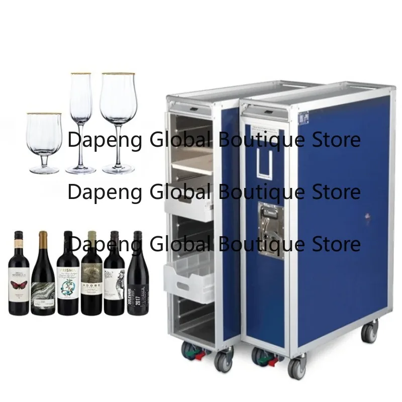 Factory Wholesale Custom Trolley Airline Meal Trolley Utility Cart for Storage Snack Food Wine Drinks Fast Food