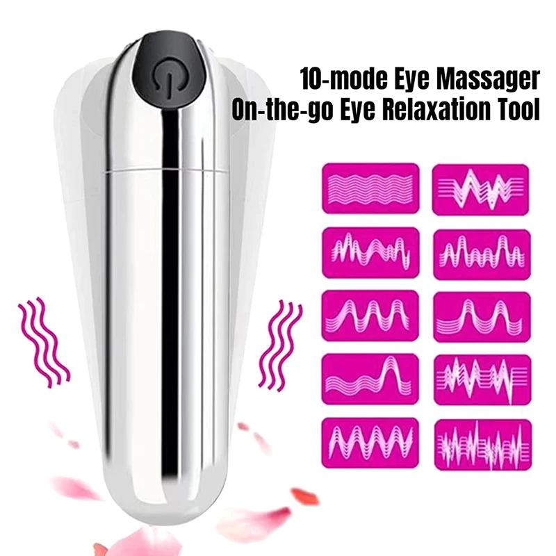 Portable Vibrating Eye Massager USB Rechargeable Eye Fatigue Relief Tool 10 Modes Eye Beauty Devices Massager Machine