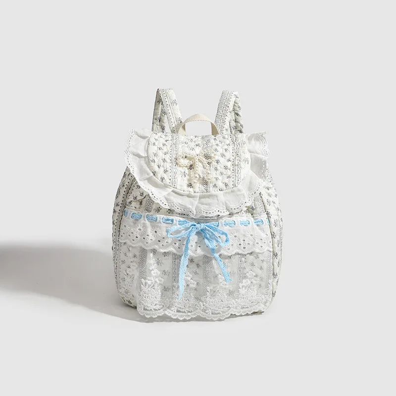 

Студенческая школьная сумка, корейская версия, кавайная модная сумка, рюкзак с кружевным бантом, тканевая сумка, милый стильный рюкзак для девочек-подростков, студенческая сумка