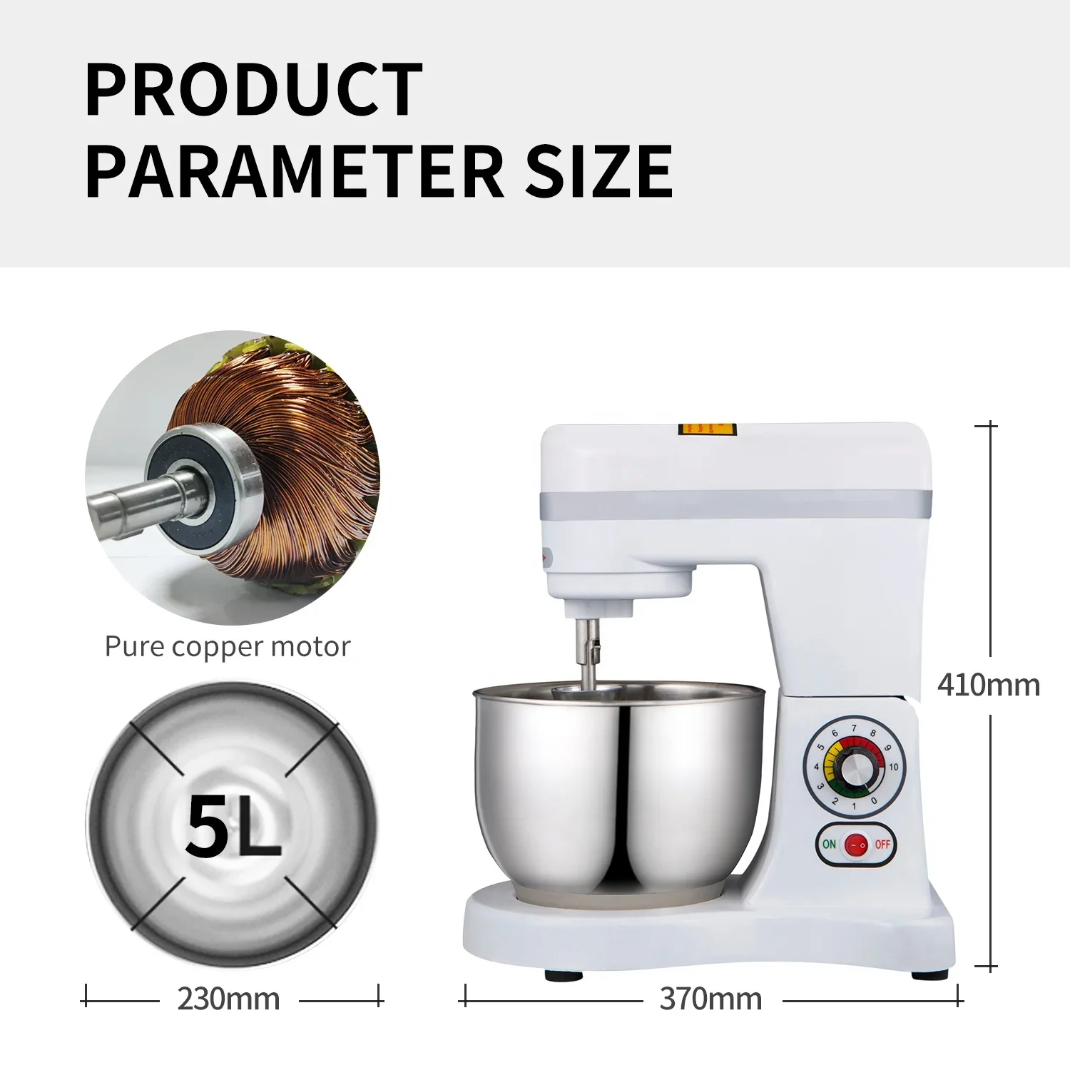 

-Hot Selling High Quality Bread Egg Mixer Spiral Mixer Home-use Mixer Machine for Sale