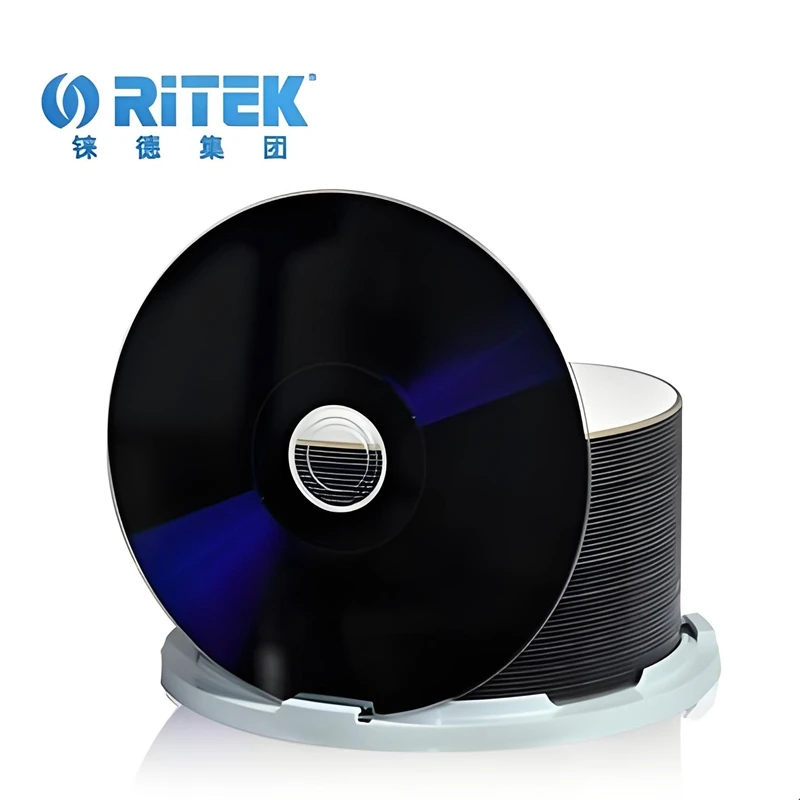 50PCS Ritek BD-R 25GB 130min 12X Recordable Blu-ray Discs Data Video Storage Printable Blank Blue Ray Discs Pack