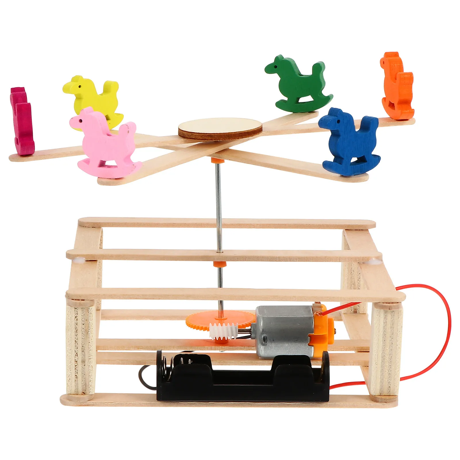 1Set DIY Electric Merry-Go-Round Assemble Kit Kids Stem Science Education Learning Set Develops Creativity Analytical Skills