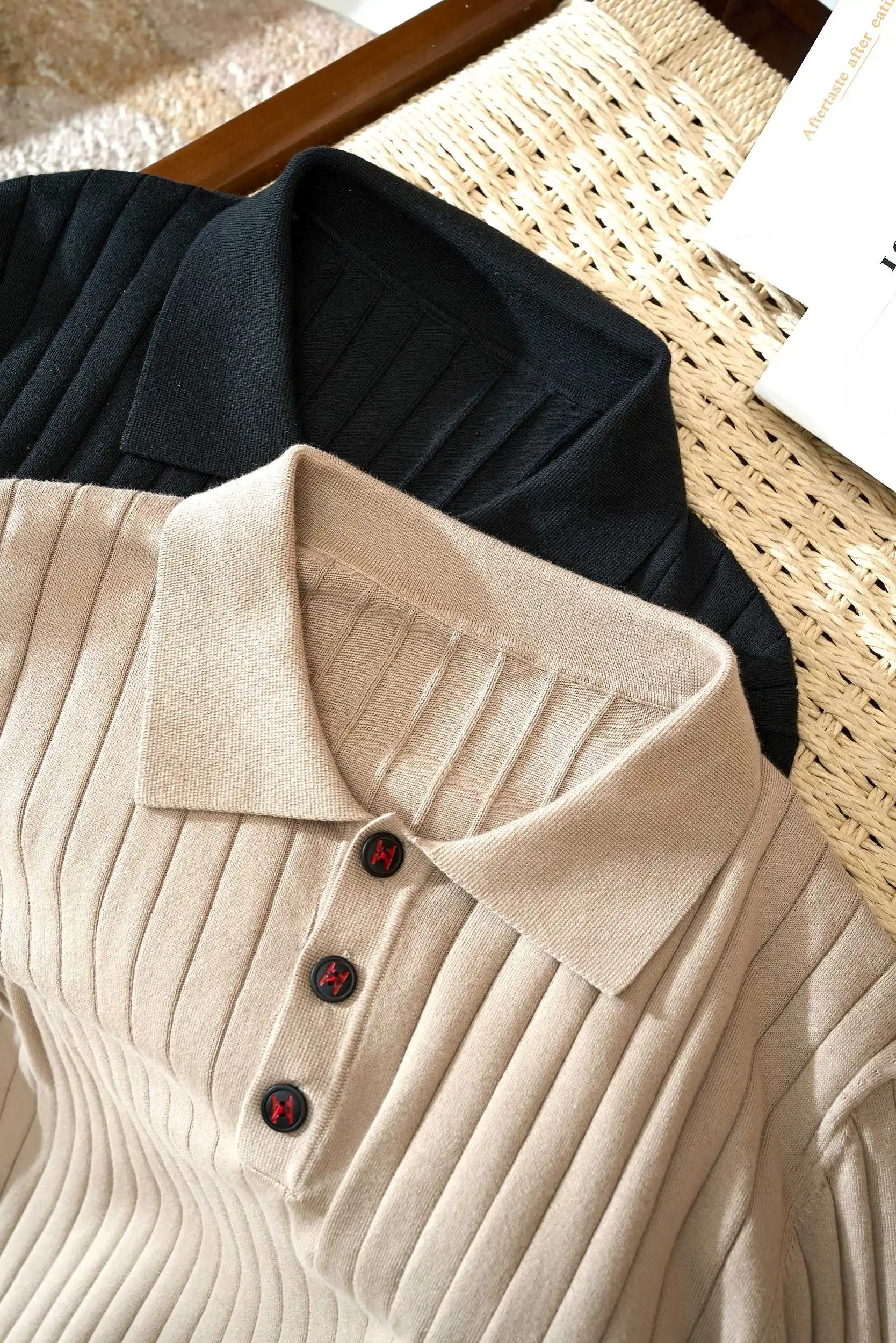 KiTon old money style fashion casual two-color knitted sweater