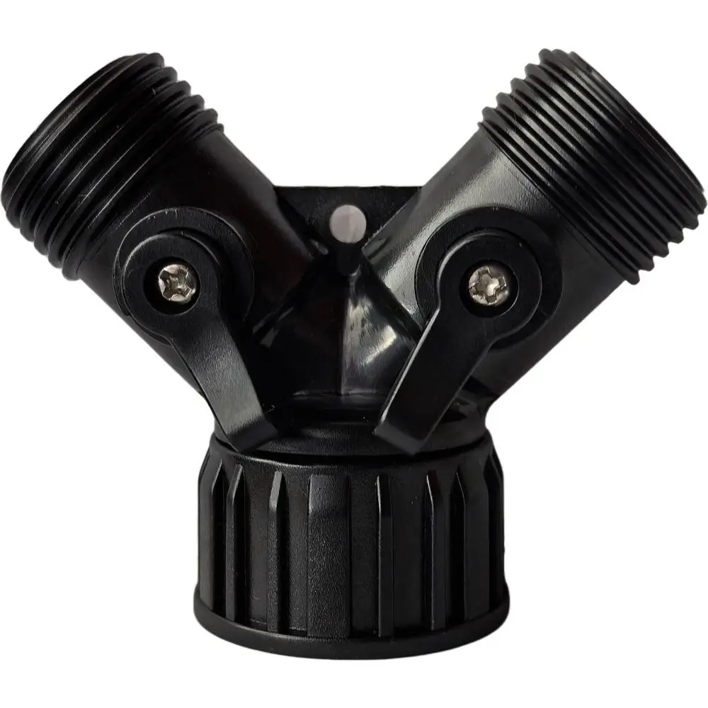 8pcs ABS Garden Hose Y Splitter 3/4 Inch GHT Female Thread 3/4 Inch GHT Male Thread 2 Way Hose Connector 2 Way Black