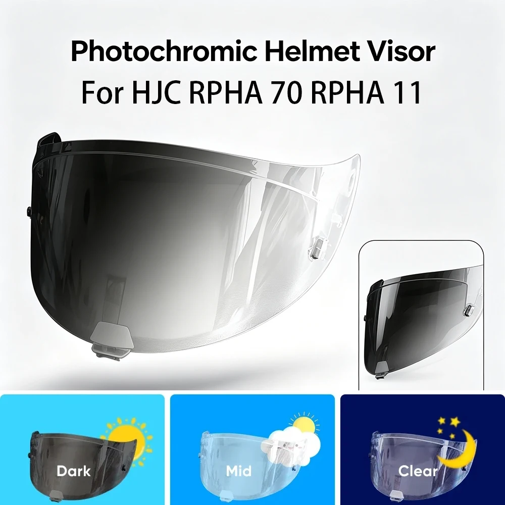 Clear Photochromic Black Helmet Visor For HJC RPHA 70 RPHA 11 Motorcycle Helmet Visor goggles Automatically Darkens Lens